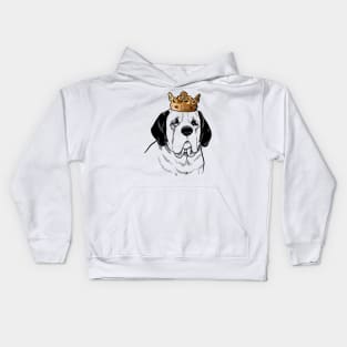 Saint Bernard Dog King Queen Wearing Crown Kids Hoodie